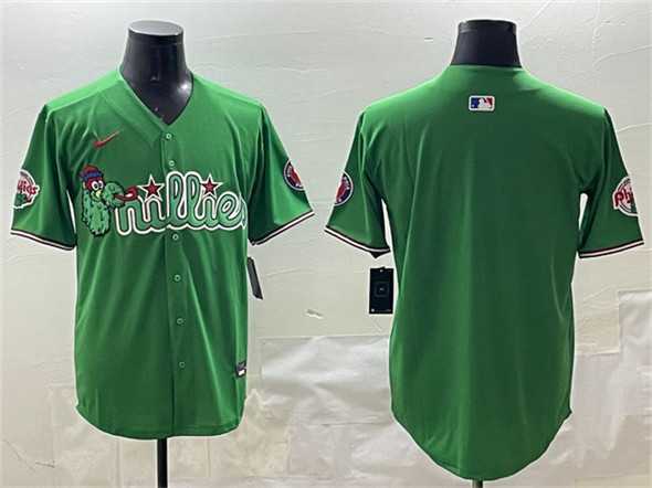 Men%27s Philadelphia Phillies Blank Green Phanatic Limited Stitched Jersey->philadelphia phillies->MLB Jersey